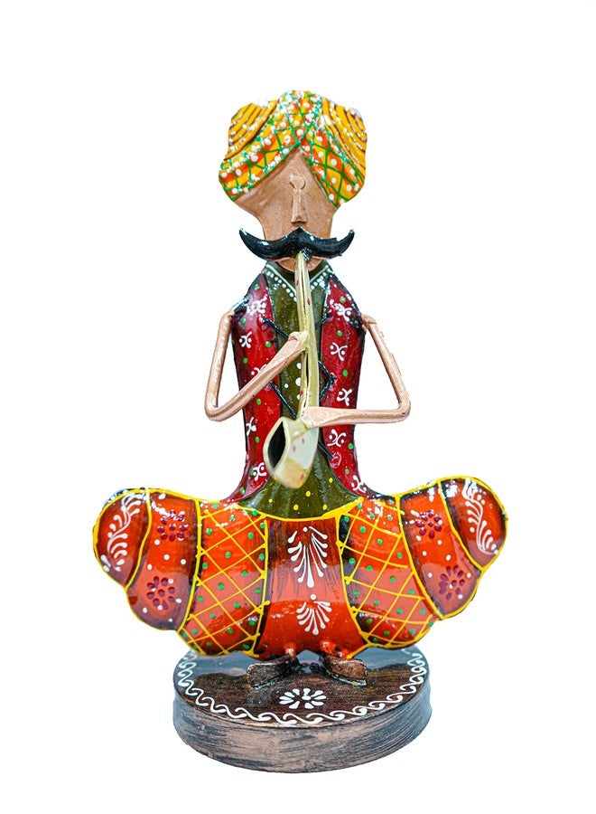 GUNENDRA Crafts Metal Rajasthani Musicians Item Showpiece - Decorative Items for Home | Showpieces | Table Decorative Items (17X10X24 Cm), Multi Colour - Image 5